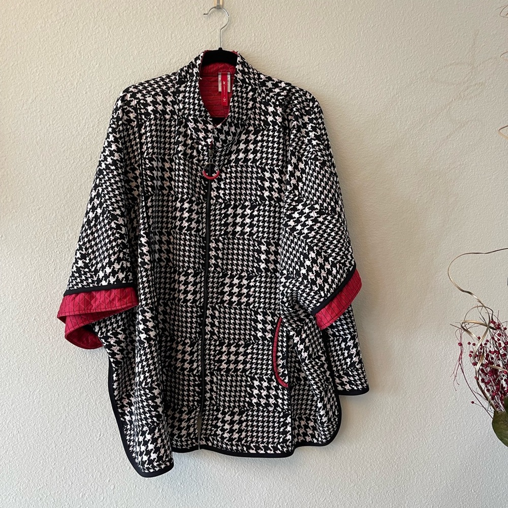 COPY - Black and white herringbone jacket/cape